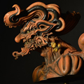 鬼の彫刻「ニｸネカムイ」マスターレプリカ土器調版仕様のフィギュア