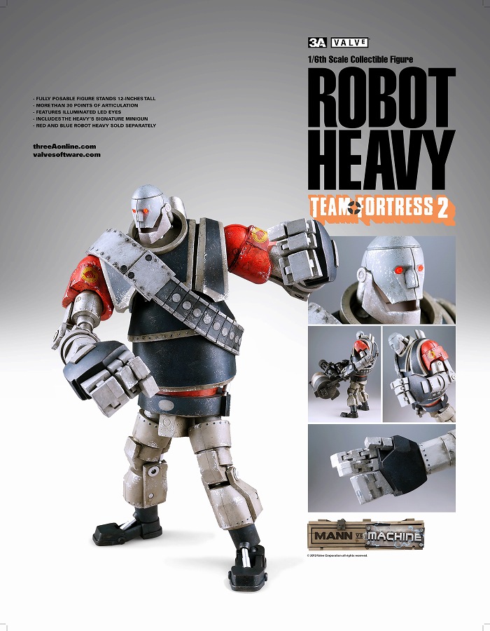 チームフォートレス2「Team Fortress2 Robot Heavy Red」「Team Fortress2 Robot Heavy Blue」のフィギュア画像