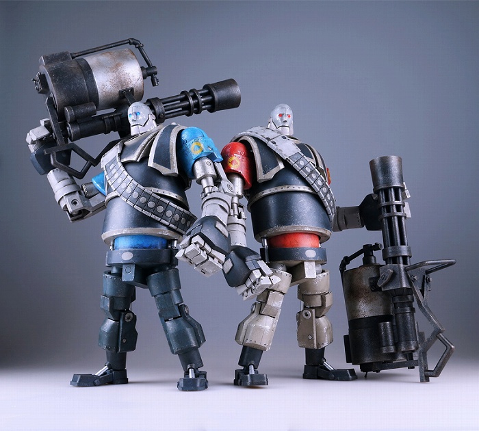 チームフォートレス2「Team Fortress2 Robot Heavy Red」「Team Fortress2 Robot Heavy Blue」のフィギュア画像