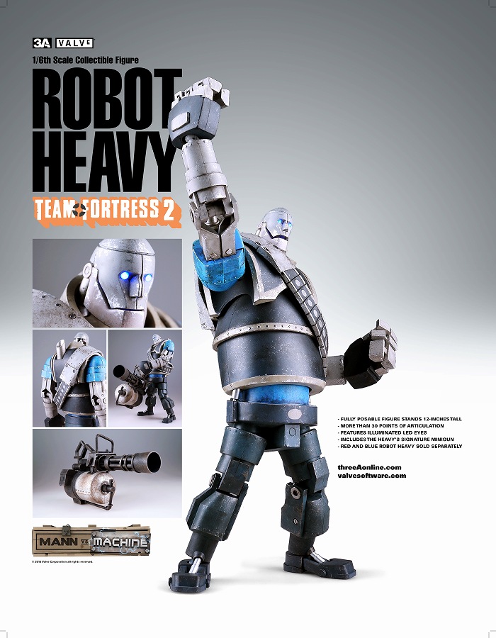 チームフォートレス2「Team Fortress2 Robot Heavy Red」「Team Fortress2 Robot Heavy Blue」のフィギュア画像