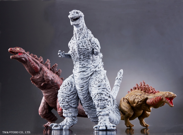 シン・ゴジラ「ムービーモンスターシリーズ ゴジラ2016 形態変化3体セット」のフィギュア画像