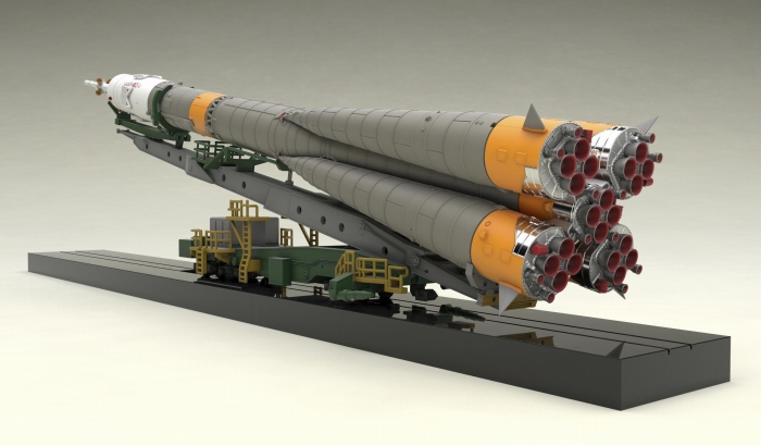 「1/150プラスチックモデル ソユーズロケット＋搬送列車」のフィギュア画像