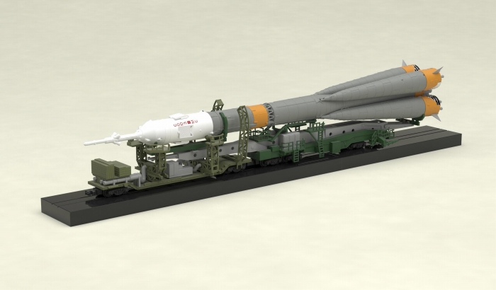 「1/150プラスチックモデル ソユーズロケット＋搬送列車」のフィギュア画像