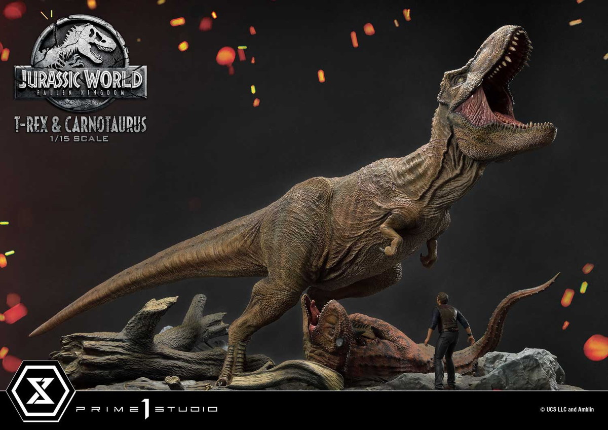 「レガシーミュージアムコレクション ジュラシック・ワールド：炎の王国 ティラノサウルス・レックス ＆ カルノタウルス」のフィギュア画像