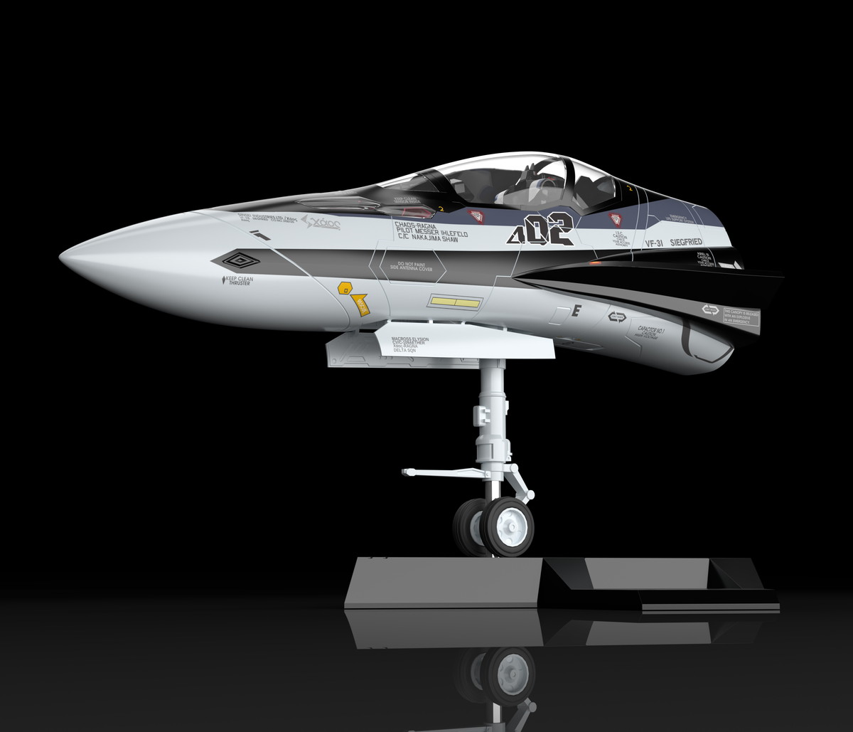 マクロスΔ「PLAMAX MF-55 minimum factory 機首コレクション VF-31F（メッサー・イーレフェルト機）」のフィギュア画像