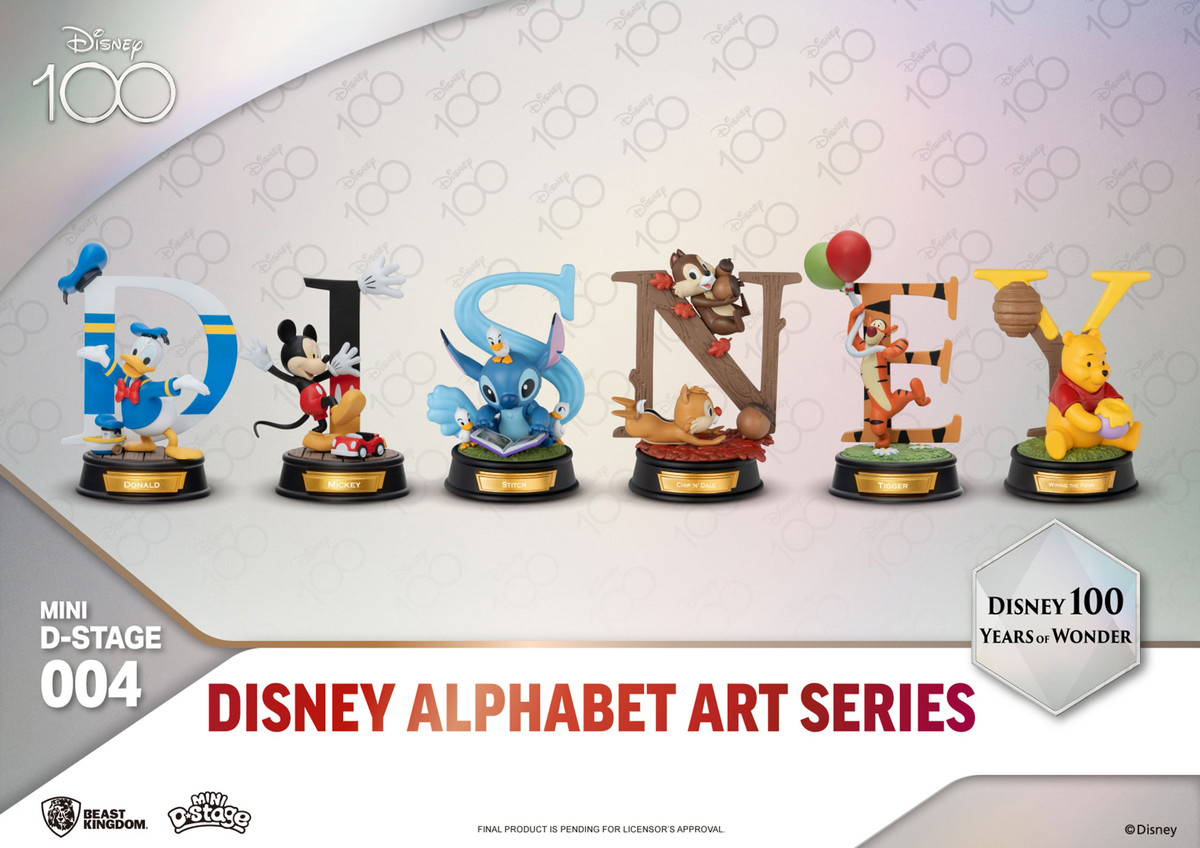 ディズニー100『「アルファベット・アート」シリーズ ディズニー（6体セット）』のフィギュア画像