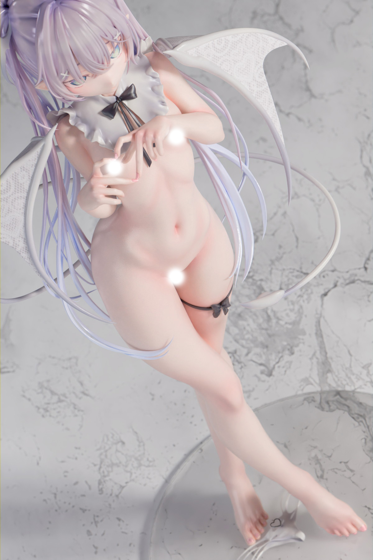 無人ちゃん。氏オリジナルイラスト「白い悪魔ちゃん。 脱衣ver.」のフィギュア画像