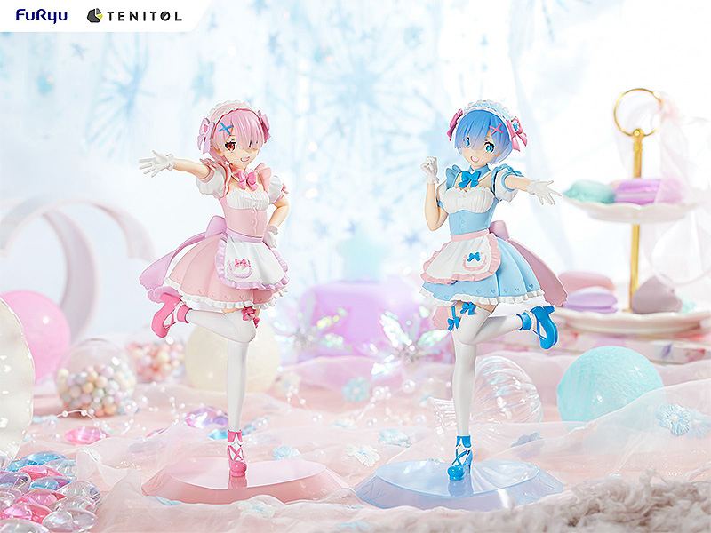 Re:ゼロから始める異世界生活「TENITOL 夢かわメイドレム&ラム 特典付きセット」のフィギュア画像