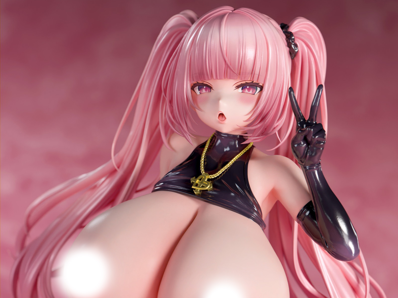 インサイトオリジナル「肉感少女 爆乳ラバードレス インカローズ」のフィギュア画像