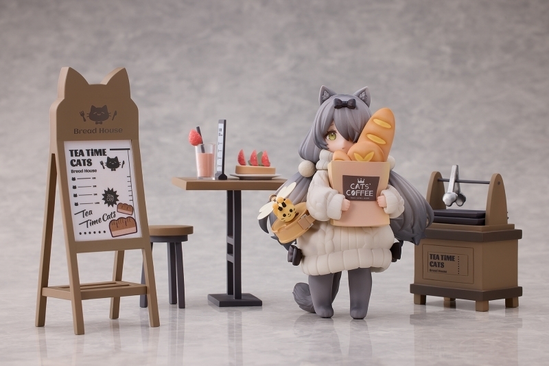 ティータイム キャッツ シーン「にゃん町“パン屋”店員＆お客セット」のフィギュア画像