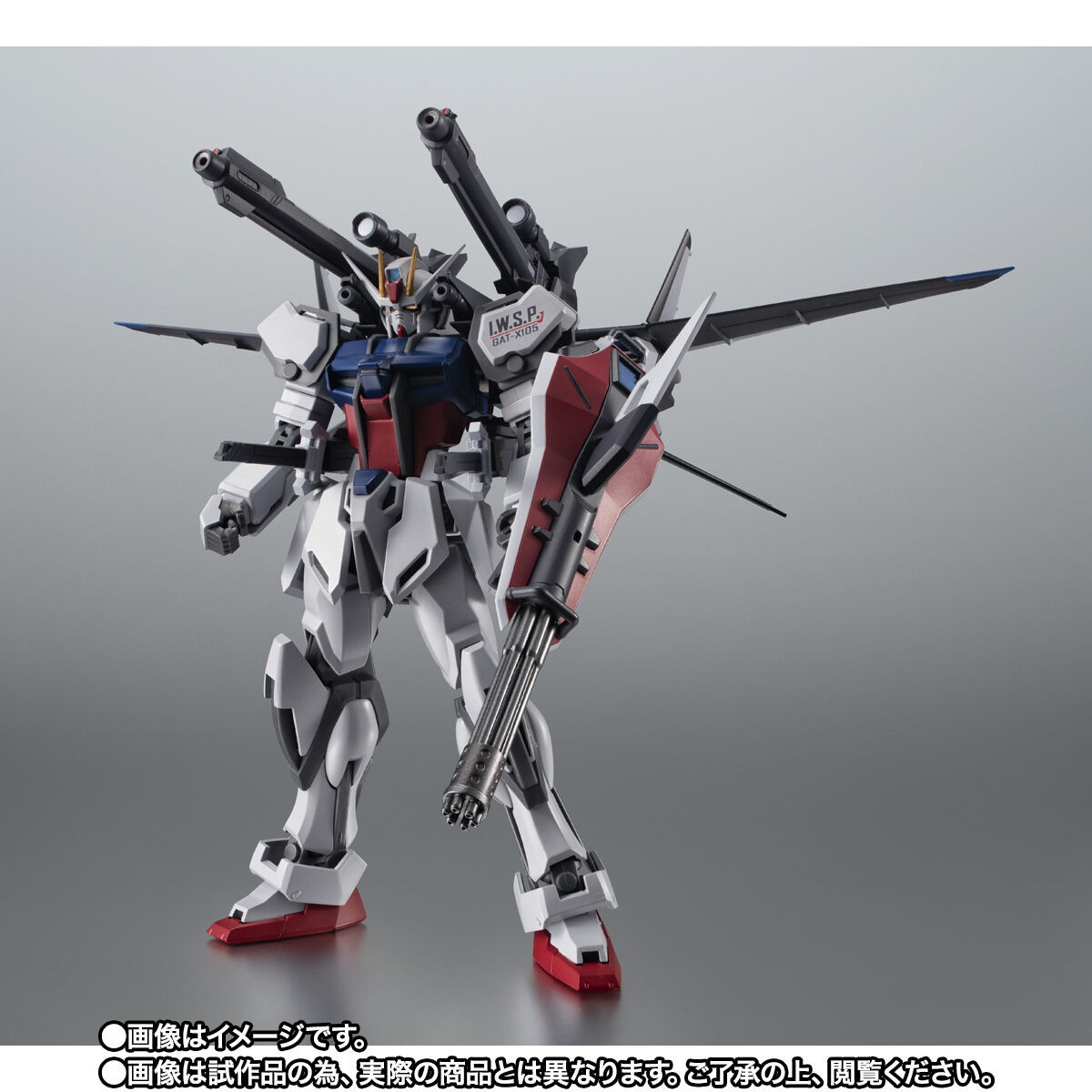 機動戦士ガンダムSEED ASTRAYシリーズ「ROBOT魂 ＜SIDE MS＞ GAT-X105 ストライクガンダム（再生機）＋I.W.S.P. ver. A.N.I.M.E.」のフィギュア画像