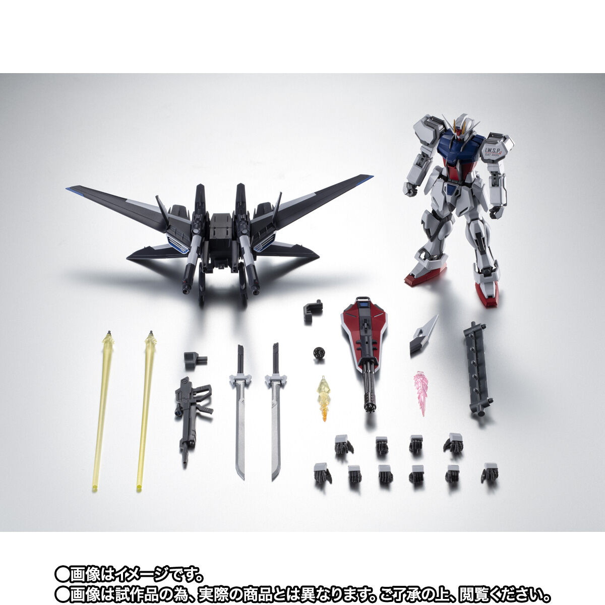 機動戦士ガンダムSEED ASTRAYシリーズ「ROBOT魂 ＜SIDE MS＞ GAT-X105 ストライクガンダム（再生機）＋I.W.S.P. ver. A.N.I.M.E.」のフィギュア画像