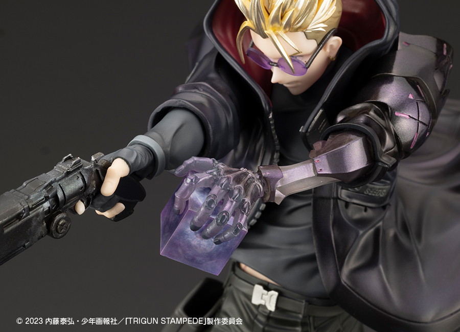 TRIGUN STAMPEDE「ARTFX J ヴァッシュ・ザ・スタンピード -The Gunman in Black- TRIGUN STAMPEDE Ver.」のフィギュア画像