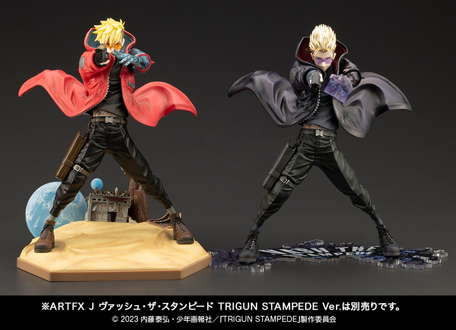 TRIGUN STAMPEDE「ARTFX J ヴァッシュ・ザ・スタンピード -The Gunman in Black- TRIGUN STAMPEDE Ver.」のフィギュア画像