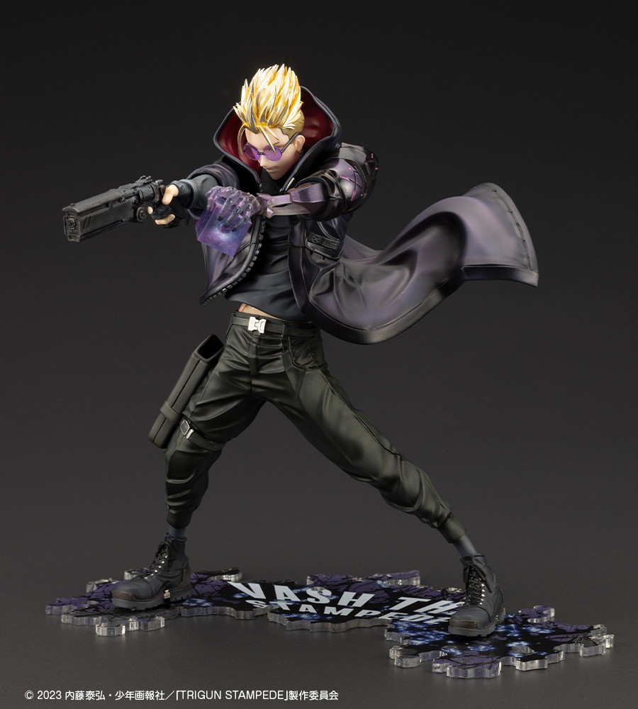 TRIGUN STAMPEDE「ARTFX J ヴァッシュ・ザ・スタンピード -The Gunman in Black- TRIGUN STAMPEDE Ver.」のフィギュア画像