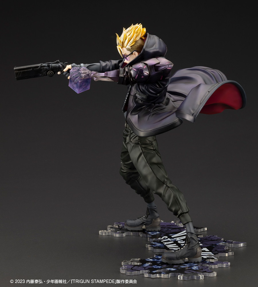 TRIGUN STAMPEDE「ARTFX J ヴァッシュ・ザ・スタンピード -The Gunman in Black- TRIGUN STAMPEDE Ver.」のフィギュア画像