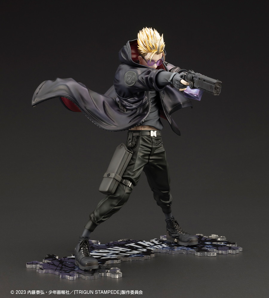 TRIGUN STAMPEDE「ARTFX J ヴァッシュ・ザ・スタンピード -The Gunman in Black- TRIGUN STAMPEDE Ver.」のフィギュア画像