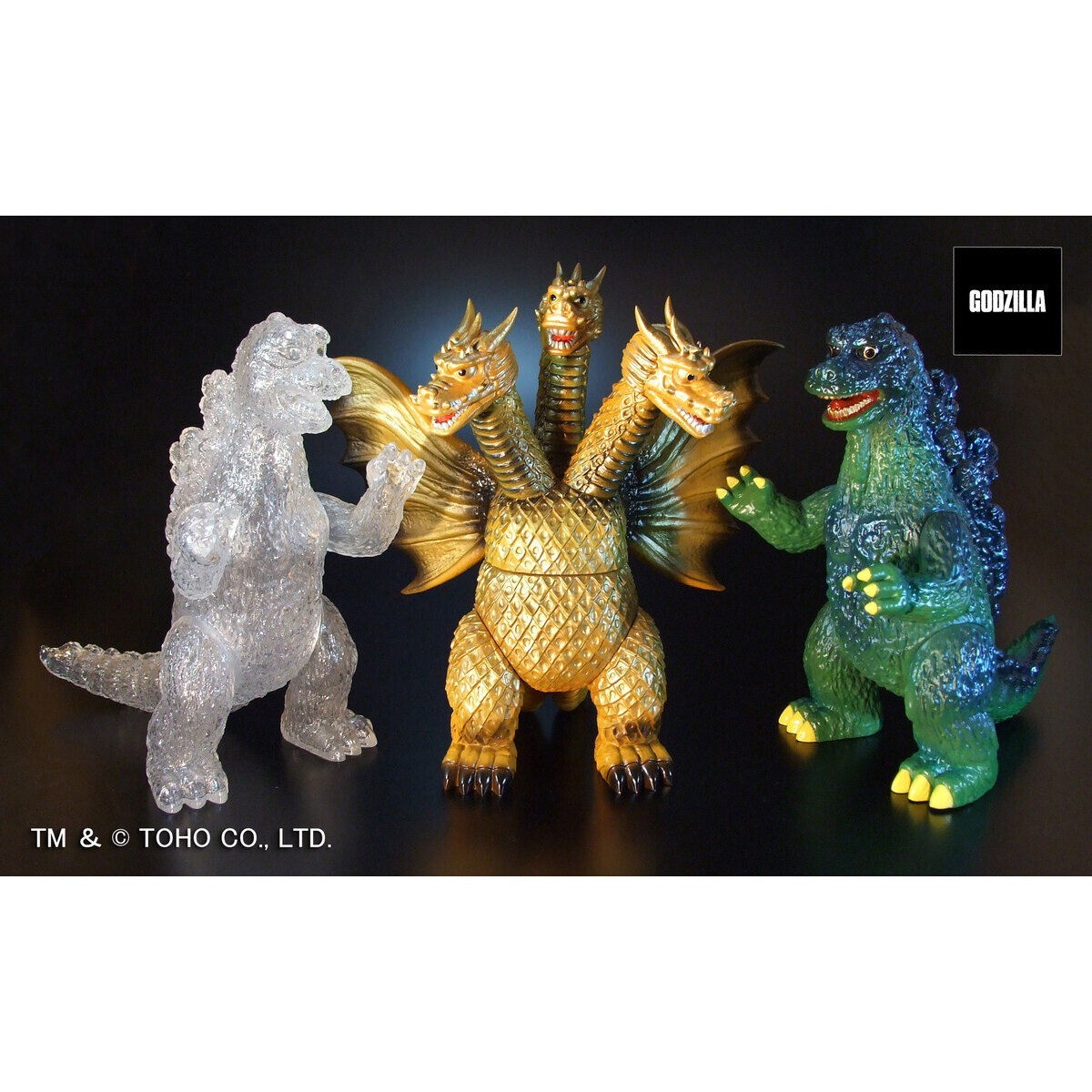 ゴジラ「復刻版ポピーグレートザウルス ゴジラ(クリアVer./レトログリーンVer.)」のフィギュア画像