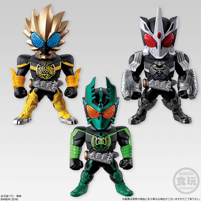 「仮面ライダーOOO」の大人向け食玩3品が同時登場!“欲望の誕生・暴走・爆発”で史上最高フォーム数を実現
