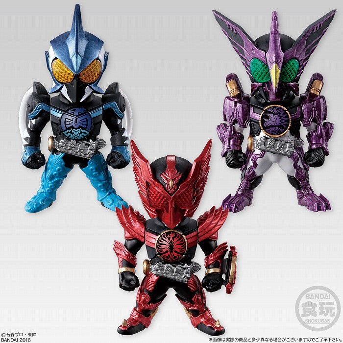 「仮面ライダーOOO」の大人向け食玩3品が同時登場!“欲望の誕生・暴走・爆発”で史上最高フォーム数を実現