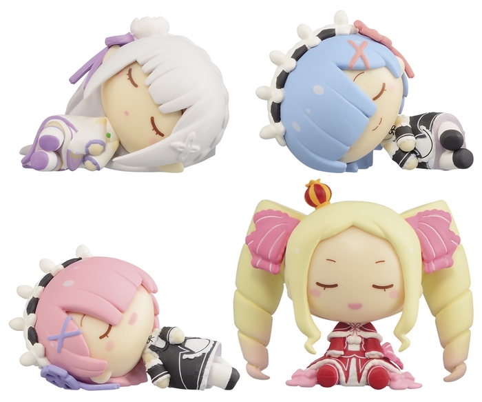 「Re:ゼロ」よりオリジナルデザイン部屋着の「エミリア」と「レム」が一番くじで立体化!新キャラ「エキドナ」も初登場