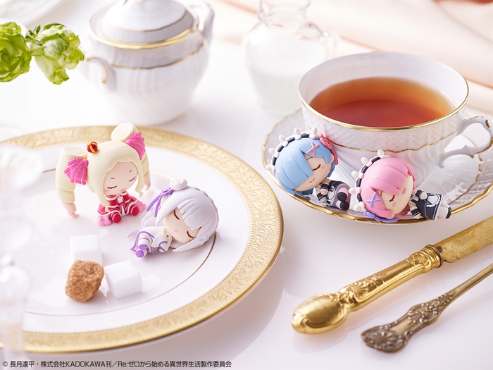 「Re:ゼロ」よりオリジナルデザイン部屋着の「エミリア」と「レム」が一番くじで立体化!新キャラ「エキドナ」も初登場