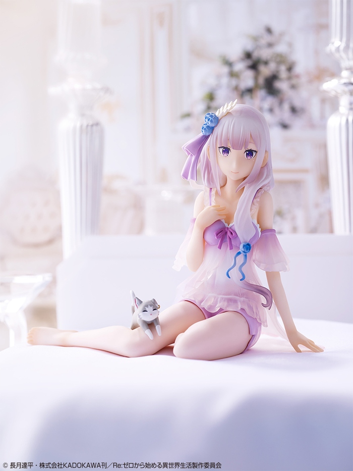 「Re:ゼロ」よりオリジナルデザイン部屋着の「エミリア」と「レム」が一番くじで立体化!新キャラ「エキドナ」も初登場