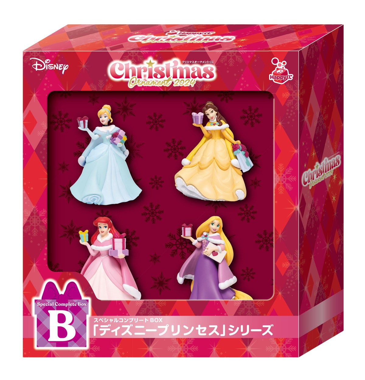 プレゼントを持ったサンタ姿のディズニーキャラクターたちがお家にやってくる！Happyくじ「DISNEY クリスマスオーナメントくじ2024」が11月9日より順次販売開始